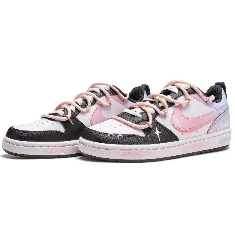 【Customize】Nike Court Borough Skateboarding Shoes Women's Low-top Blue Sneakers shoes BQ5448-115
