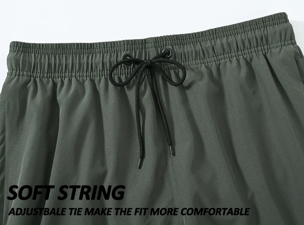 Escatch 2025 Hot Sale Swimming Shorts Men Quick Dry Solid Color Pocket Shorts Para Hombre Gym Breathable Mesh Liner Sportswear 