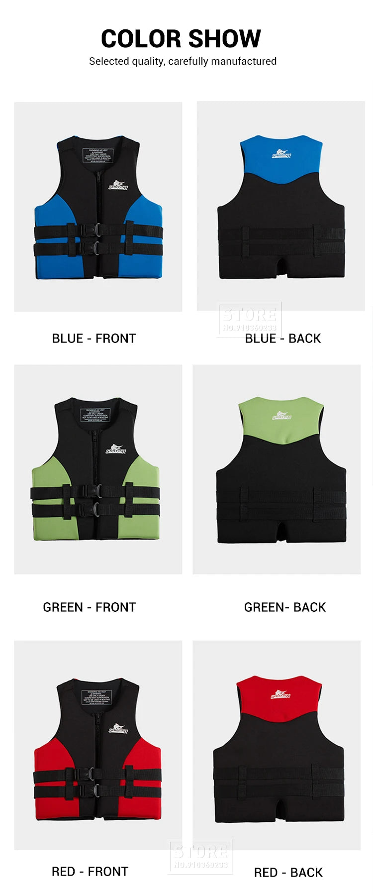 Kayak Life Jacket Adults Surf Life Vest Motorboats jet ski Wake board Raft Rescue Boat Clothing Fishing Vest Swimming Drifting