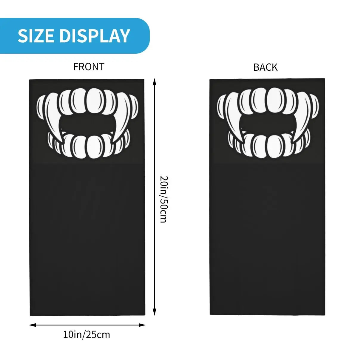 White Teeth Bandana Neck Cover Printed Magic Scarf Multi-use Balaclava Outdoor Sports For Men Women Adult Washable