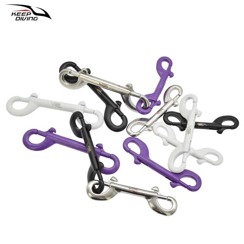 1 PCS KEEP DIVING 316 Stainless Steel Scuba Diving Double Ended Hook Accessory For Equipment BCD Chioce Snap Bolt kit Quick Draw