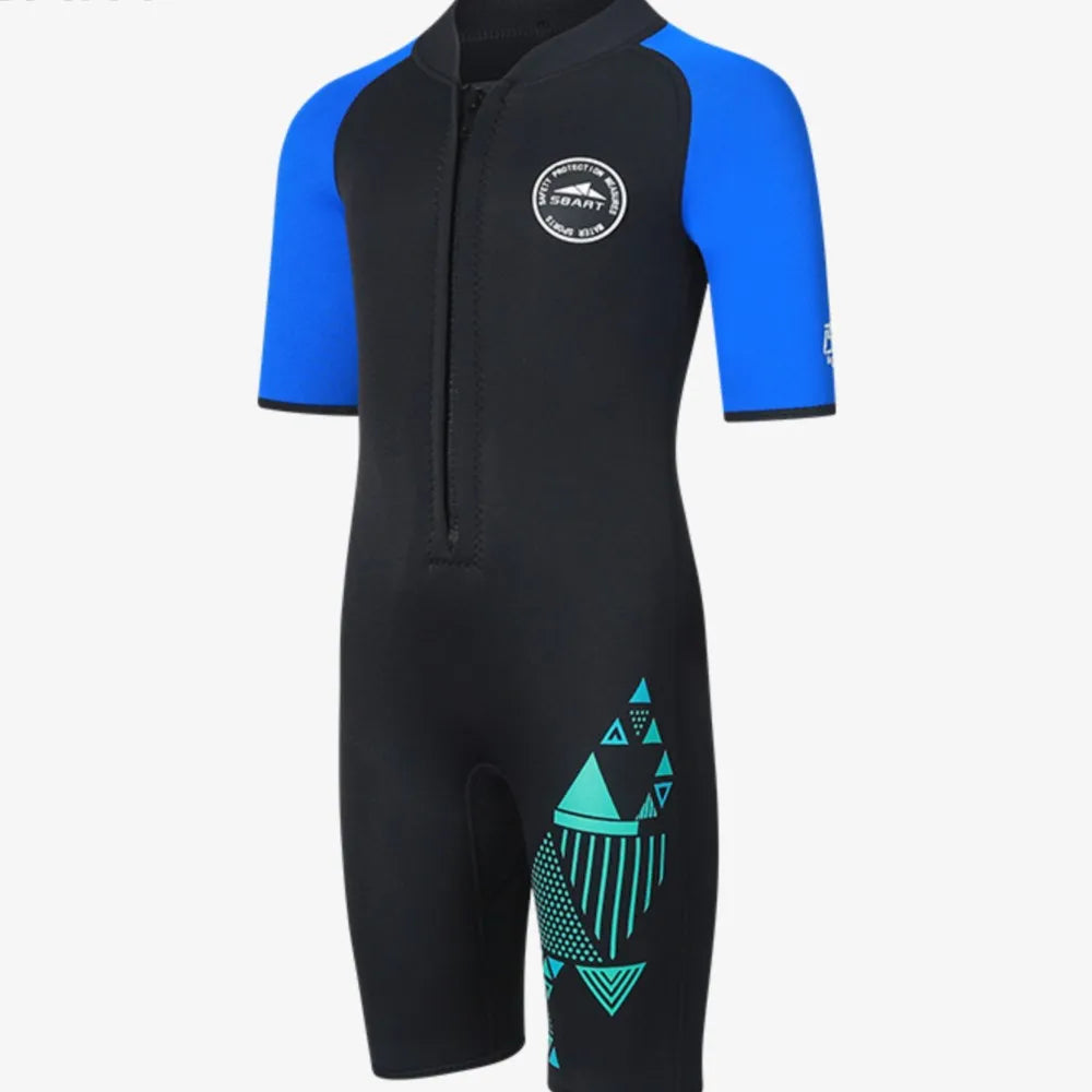 Children Wetsuit 2mm One-Piece Swimsuits Girls Boys Swimwears Underwater Fishing Spearfishing Bathing Diving Kitesurf Surf Suit