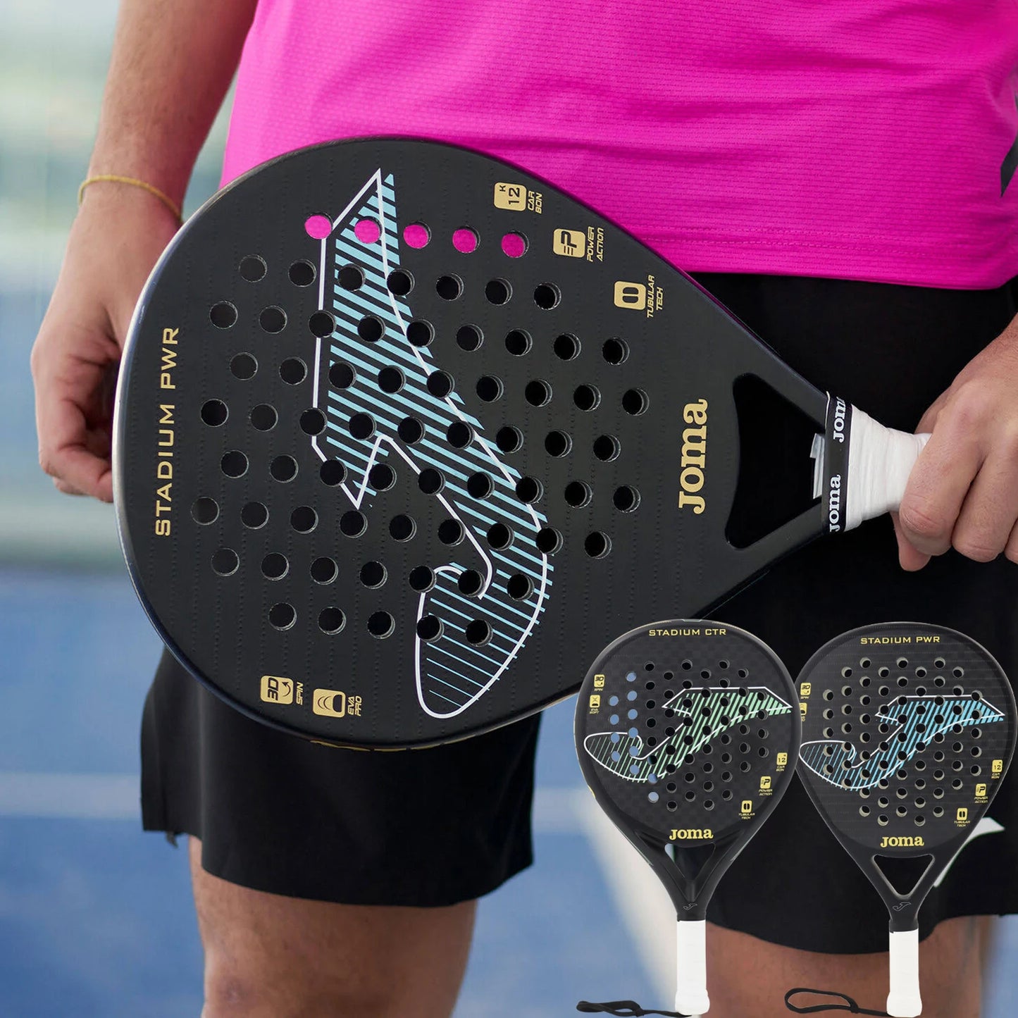 Tennis Padel Racket 12k Carbon Fiber High Blance Paddle Rackets with EVA Memory Padel Paddle