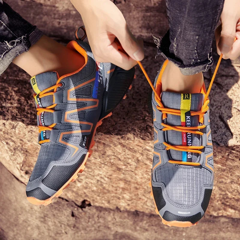 New Outdoor Hiking Shoes for Men Anti Slip and Waterproof Hiking Sports Shoes, Hiking Travel Shoes for Men Road Running Shoes