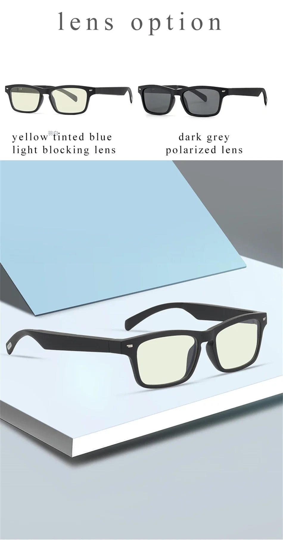 2024 Smart Glasses Wireless Bluetooth Music Glasses Smart Anti-Blue Light HD Bluetooth Call Outdoor Sports Polarized Sunglasses