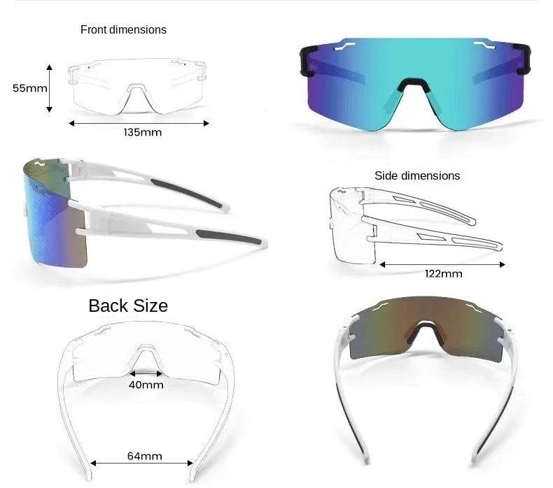 Outdoor Cycling Half Frame Glasses Sports Running Wind Sand Anti-polarized TAC Material Sports Glasses