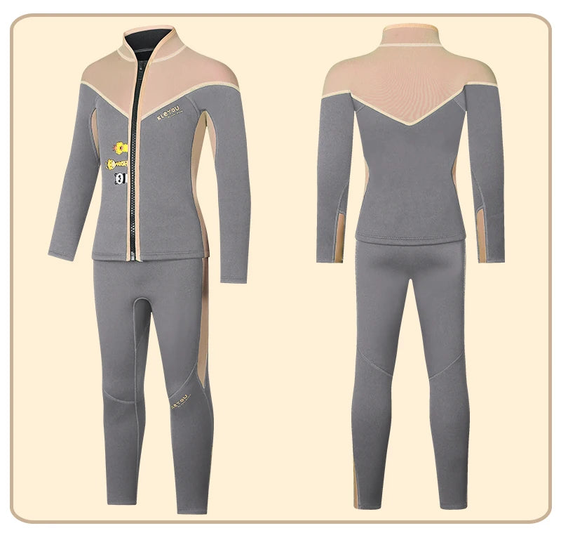 Two-Piece Neoprene Swimsuit for Kids, Professional Swimwear for Boys and Girls, Surfing Wetsuit Diving Suits, Bathing Suit