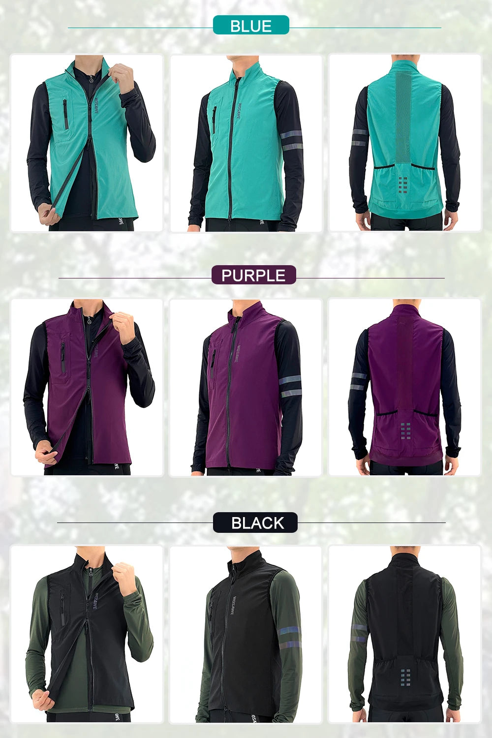 WOSAWE Men's Cycling Windbreaker Gravel Man Bicycle Windshield Jacket Bike Vest Gilet MTB Racing Long Sleeve Coat Wind Jacket