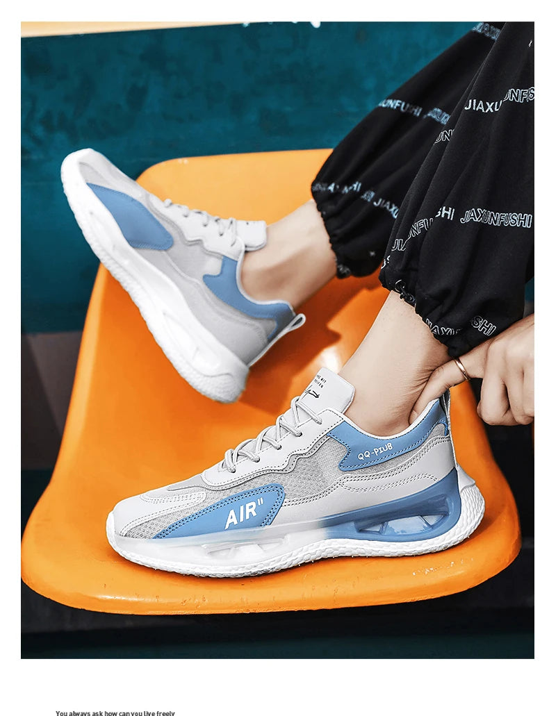 Leather Men's Shoes Fashion Korean Version Trendy Casual Breathable Cushioning Sports Vulcanized Men Shoes