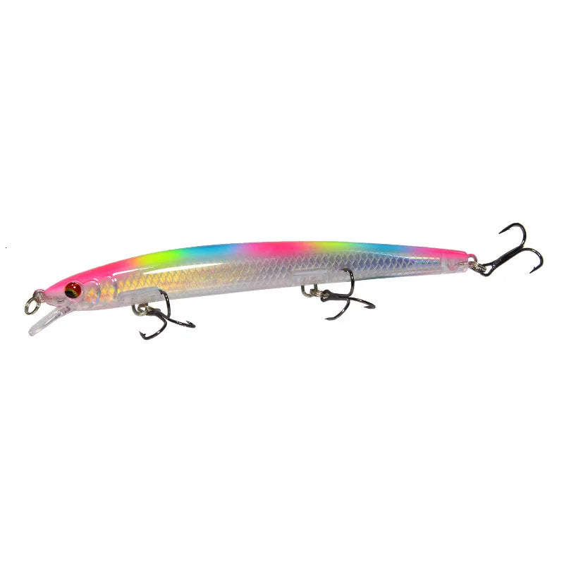 Best Selling 10pcs 130mm 15.4g Big Long Fish Minnow Sea Fishing Lure Bait 3D Eyes Strong Hooks Lures for Sea Fishing