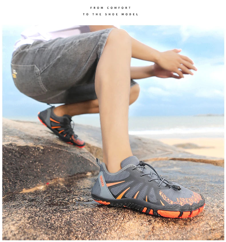 Men's Water Shoes Rubber Soles Nonslip Breathable Fast Drying Shoes Leisure Climbing Beach Swimming Shoes 2024 New