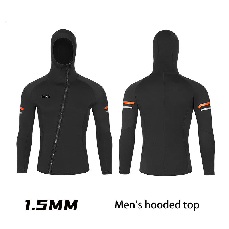 Men's 1.5mm Split Diving Suit Surfing Windproof Long Sleeve Jacket Neoprene Fishing Pants Professional Scuba Diving Clothes
