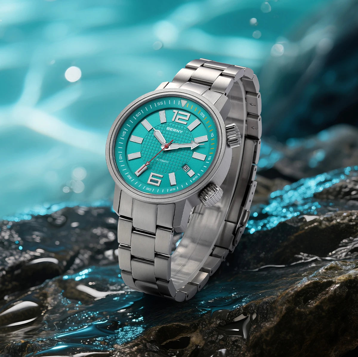 BERNY Automatic Diver Watch for Men Super Luminous Sapphire Miyota 8215 Compressor 20ATM Swimming Scuba Diving Sports Man Watch