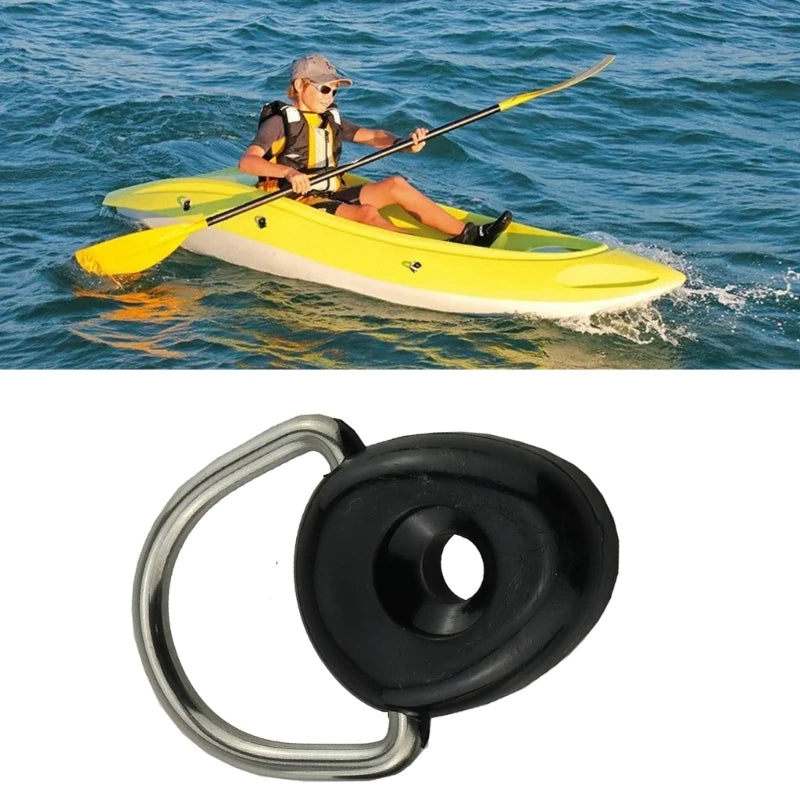 10Pcs Kayak Fishing Riggings Round D Rings Buckles Kayak D Rings with Screw for Boats Deck Mount Fitting Hardware Enduring