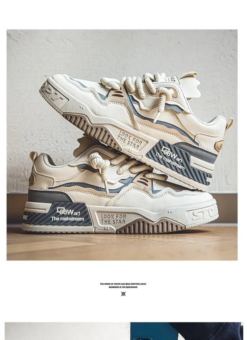 Fashion Men's Sneakers 2024 New Casual Shoes Lace Up Sport Running Shoes Platform Vulcanized Shoe Training Shoes Tenis Masculino