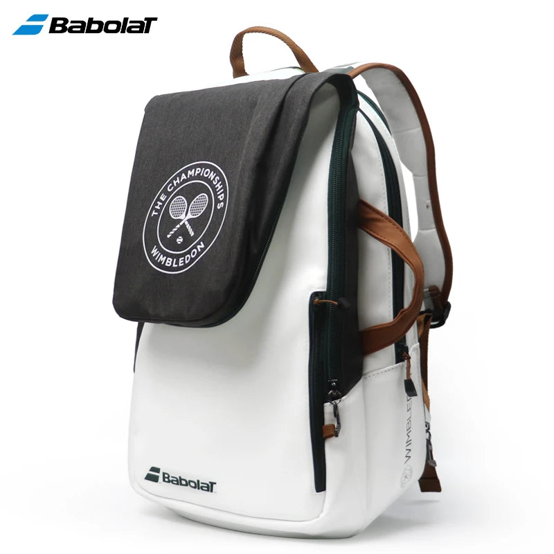 2023 Genuine Babolat Tennis Backpack Pure Wimbledon Co-branding Tennis Bag Large Capacity 2 Usages Unisex Squash Raquete Bags