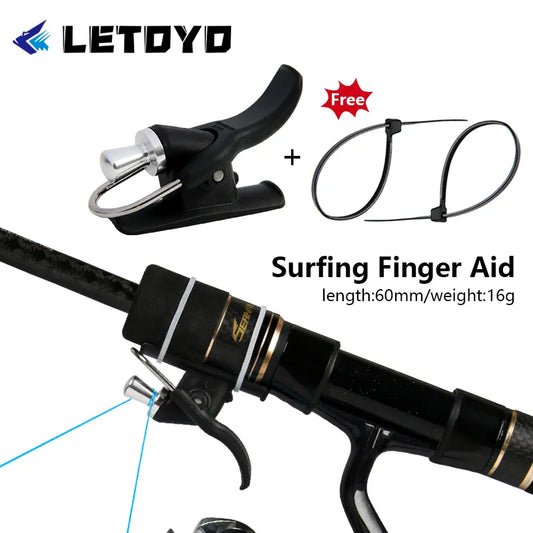 LETOYO Surf Casting Cannon Clip Trigger Thumb Button Breakaway Cannon Casting Finger Protector Casting Aid For Sea Surf Fishing