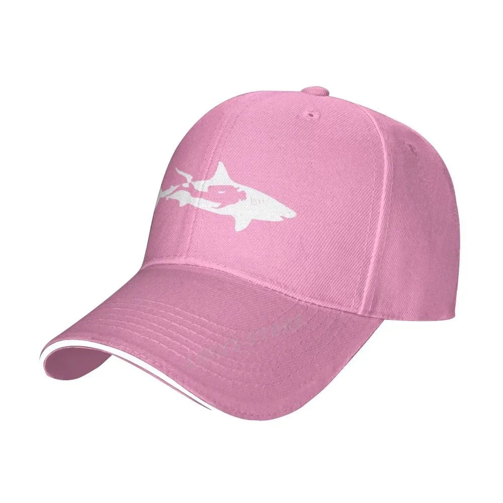 Shark Diver Scuba Diving Dive Baseball Caps Adjustable Fashion Casual Outdoor Style Dive Shark Hats
