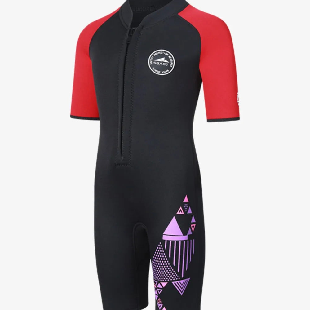 Children Wetsuit 2mm One-Piece Swimsuits Girls Boys Swimwears Underwater Fishing Spearfishing Bathing Diving Kitesurf Surf Suit