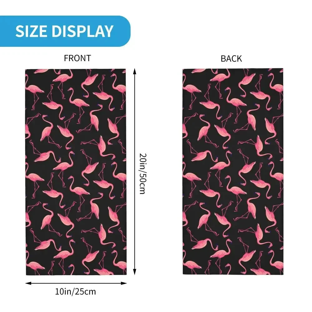 Flamingo Bird Animal Bandana Neck Cover Printed Pink Balaclavas Wrap Scarf Warm Headwear Outdoor Sports for Men Women Adult