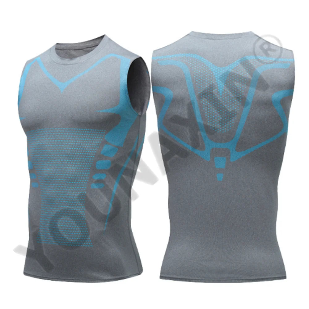 3 Pcs/Lot Men's Sleeveless T-Shirts Base Layer Vest Basketball Cycling Yoga Sports Tight Gym Fitness Running Top Outdoor Tank