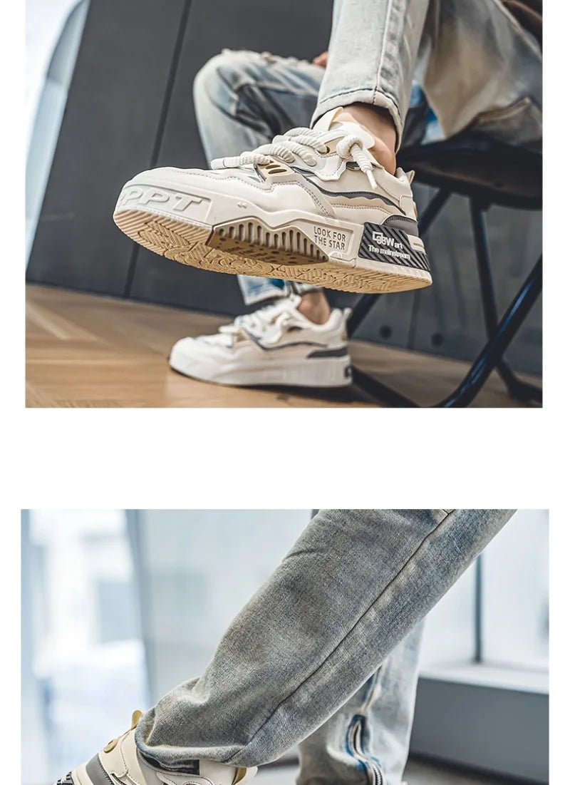 Fashion Men's Sneakers 2024 New Casual Shoes Lace Up Sport Running Shoes Platform Vulcanized Shoe Training Shoes Tenis Masculino