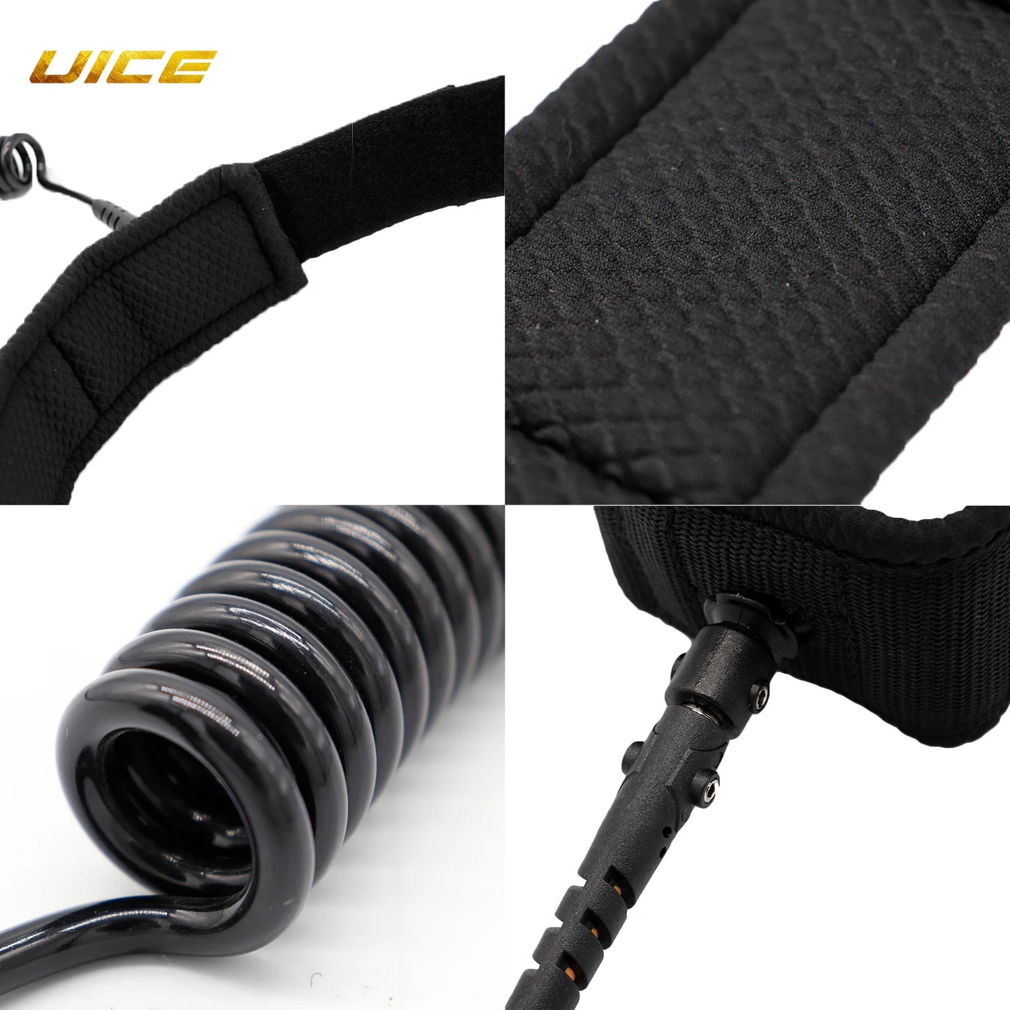 Surfboard Ankle Leash 5.5mm 5FT Surf Leash Surfing Elastic Coiled SUP Paddle Leash Super Strong Webbing Surf Leg Rope