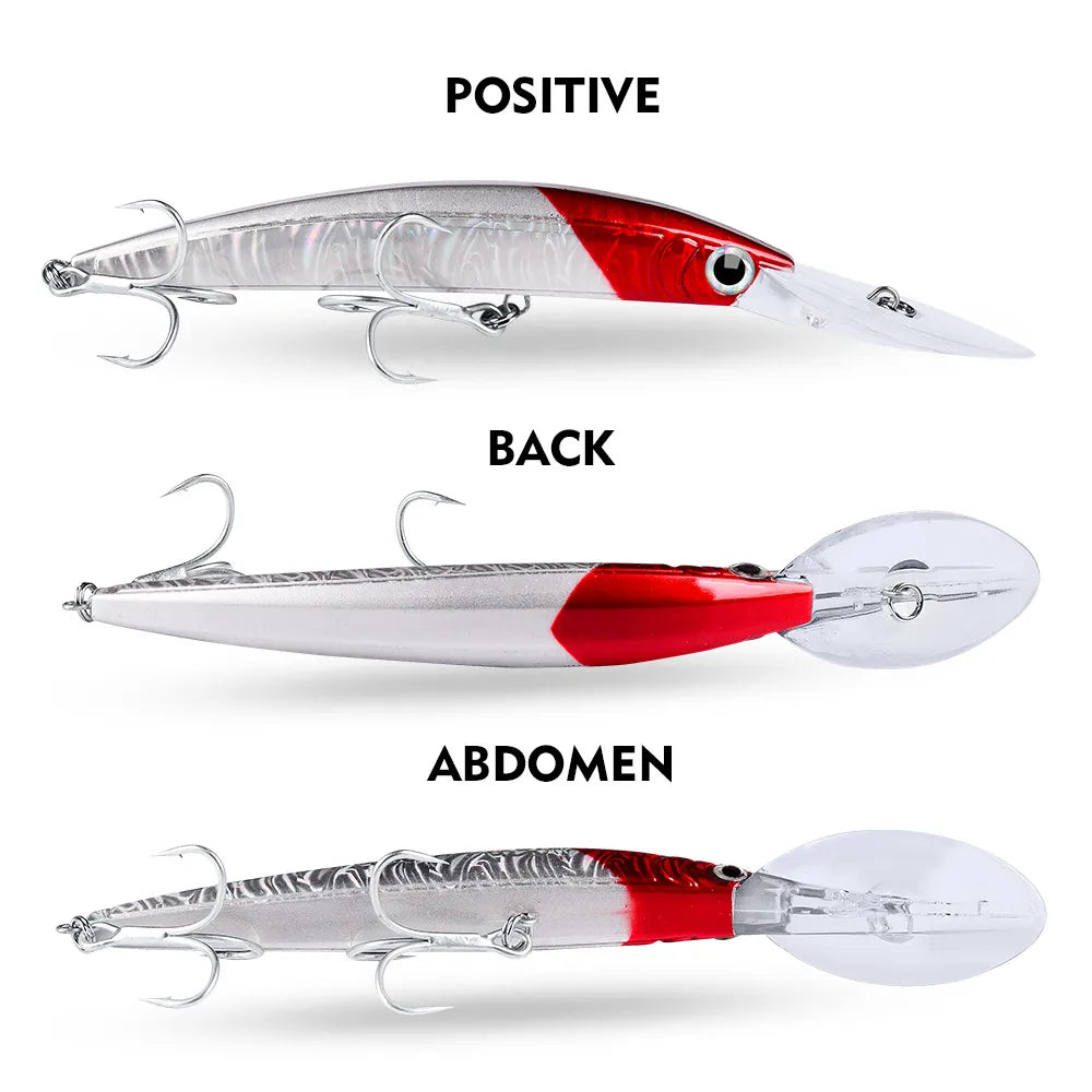 1 Pcs Big Minnow 17cm 27g Wobblers Fishing Lures Deep Diving Artificial Hard Bait Trolling Boat Sea Fishing Bass Pike Lure
