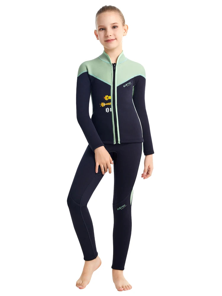 Two-Piece Neoprene Swimsuit for Kids, Professional Swimwear for Boys and Girls, Surfing Wetsuit Diving Suits, Bathing Suit