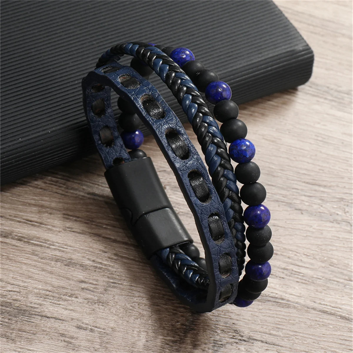 Classic Natural Stone Leather Bracelets For Men Women Multilayer Hand-Woven Cross Leather Bracelet Fashion Party Jewelry Gifts