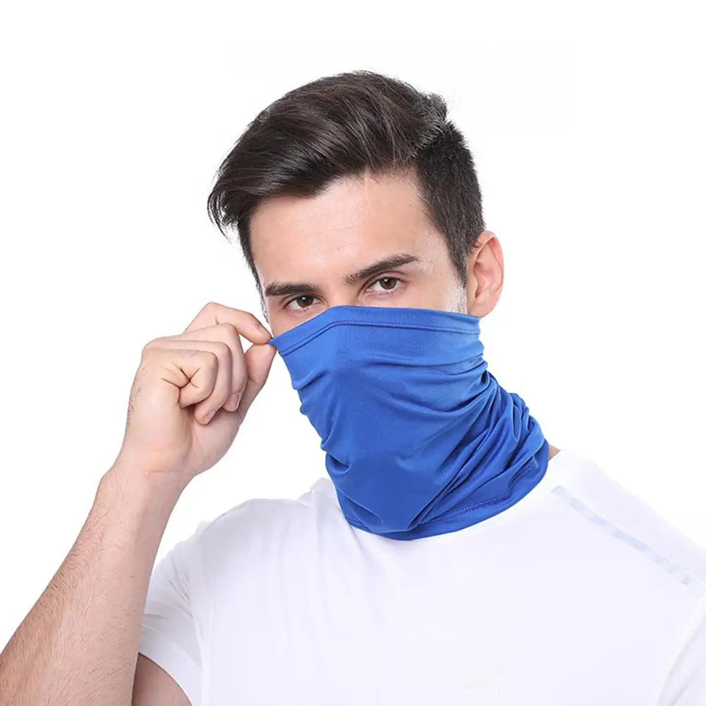 Men Women Head Face Neck Sunshade Collar Ice Silk UV Protection Face Cover Mask Outdoor Fishing Cycling Sports Bandana Scarf