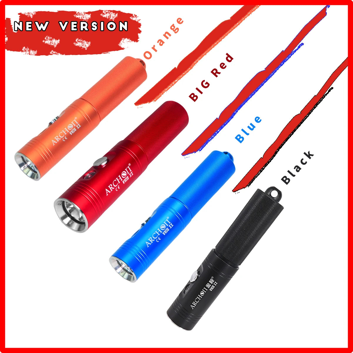 ARCHON V10S II 1200LM LED Diving Flashlight Lanter Diving Flashlight Underwater Diving Flashlight