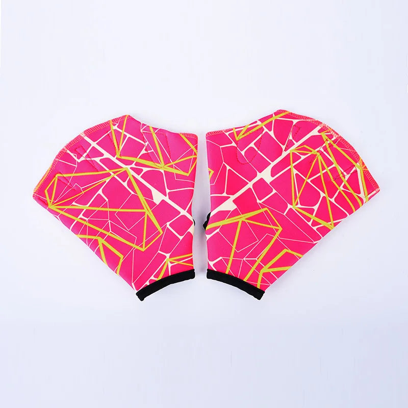 1 Pair Nylon Aquatic Swimming Gloves Water Training Hand Webbed Water Sports Gloves Unisex Snorkeling Surfing Swimming Glove