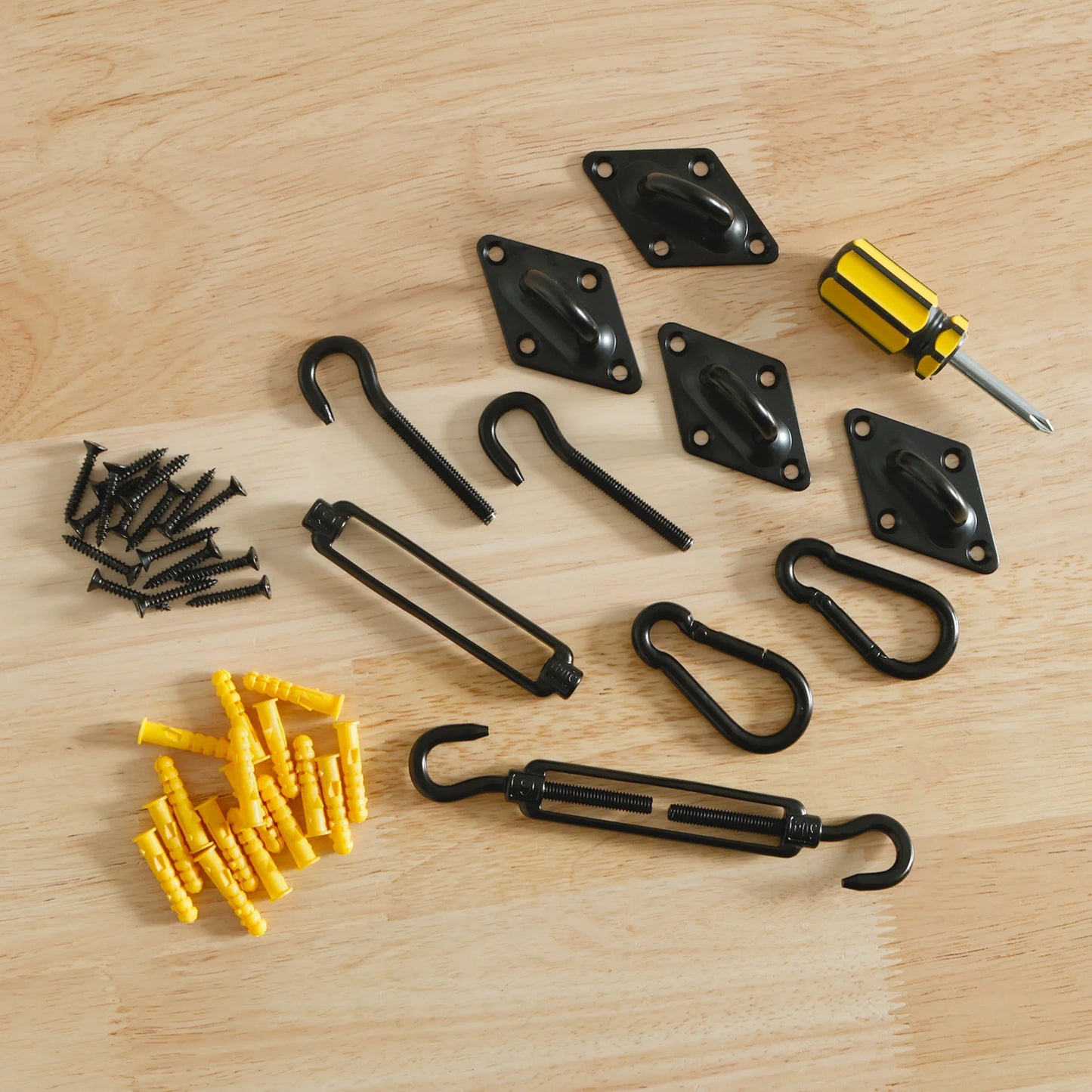 41Pcs Sun Shade Sail Hardware Kit 304 Stainless Steel Awning Fixing Installation Kit Heavy Duty Awning Attachment for Outdoor