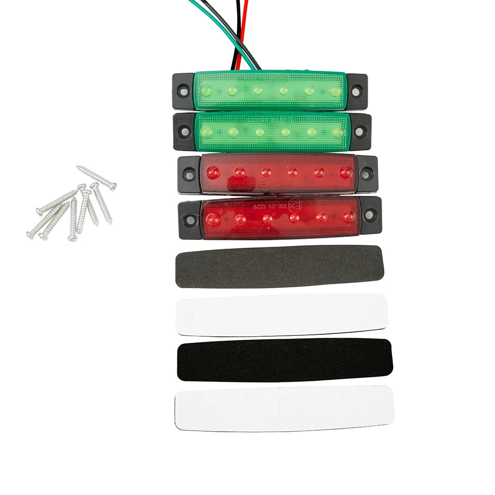4pcs Red Green LED Lights For Boat 12V Navigation Light Marine Sailing Signal Lamp Yacht Accessories Waterproof