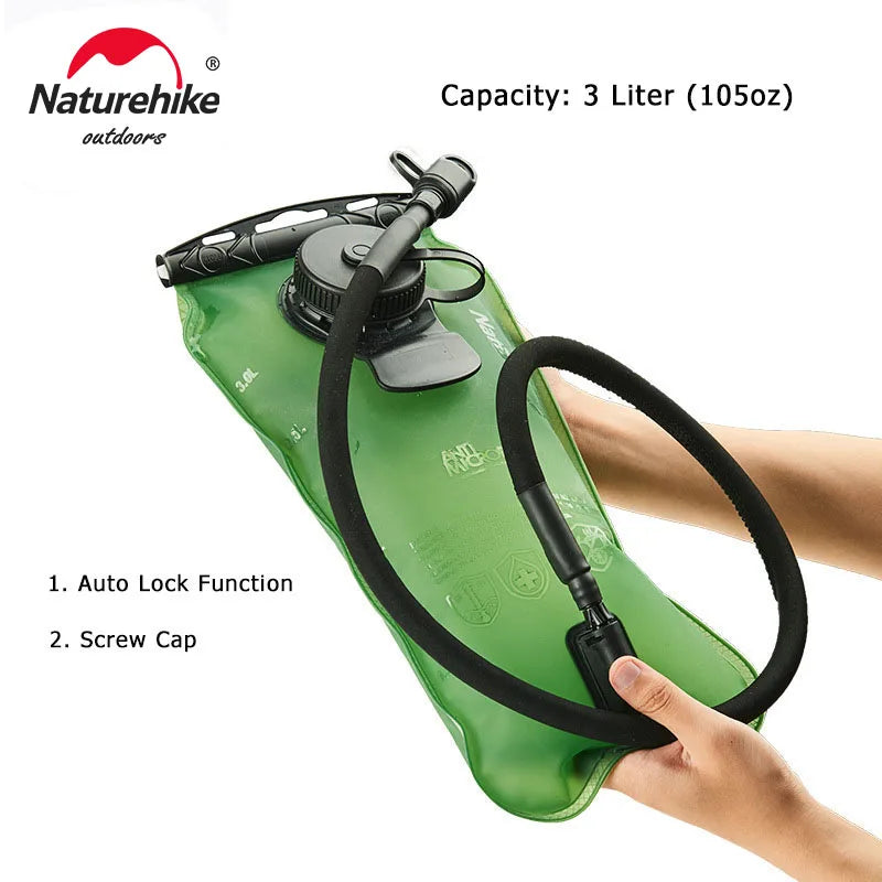 Naturehike Water Bladder 3L Foldable Water Bags Sport Hydration Bladder Outdoor PE Soft Flask Water Container for Camping Hiking