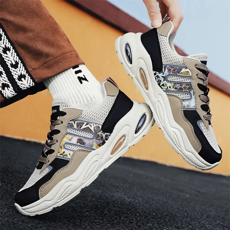 Hot Sale Men's Casual Sneaker Autumn Mixed Color Mesh Outdoor Shoes for Mens Trendy Mans Tennis Sports Lightweight Male Sneakers