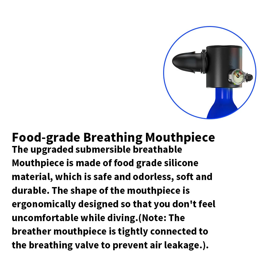 TAIITONEE-Mini Scuba Diving Oxygen Cylinder, 0.5L, 5-10 Minutes, Underwater Breathing Respirator