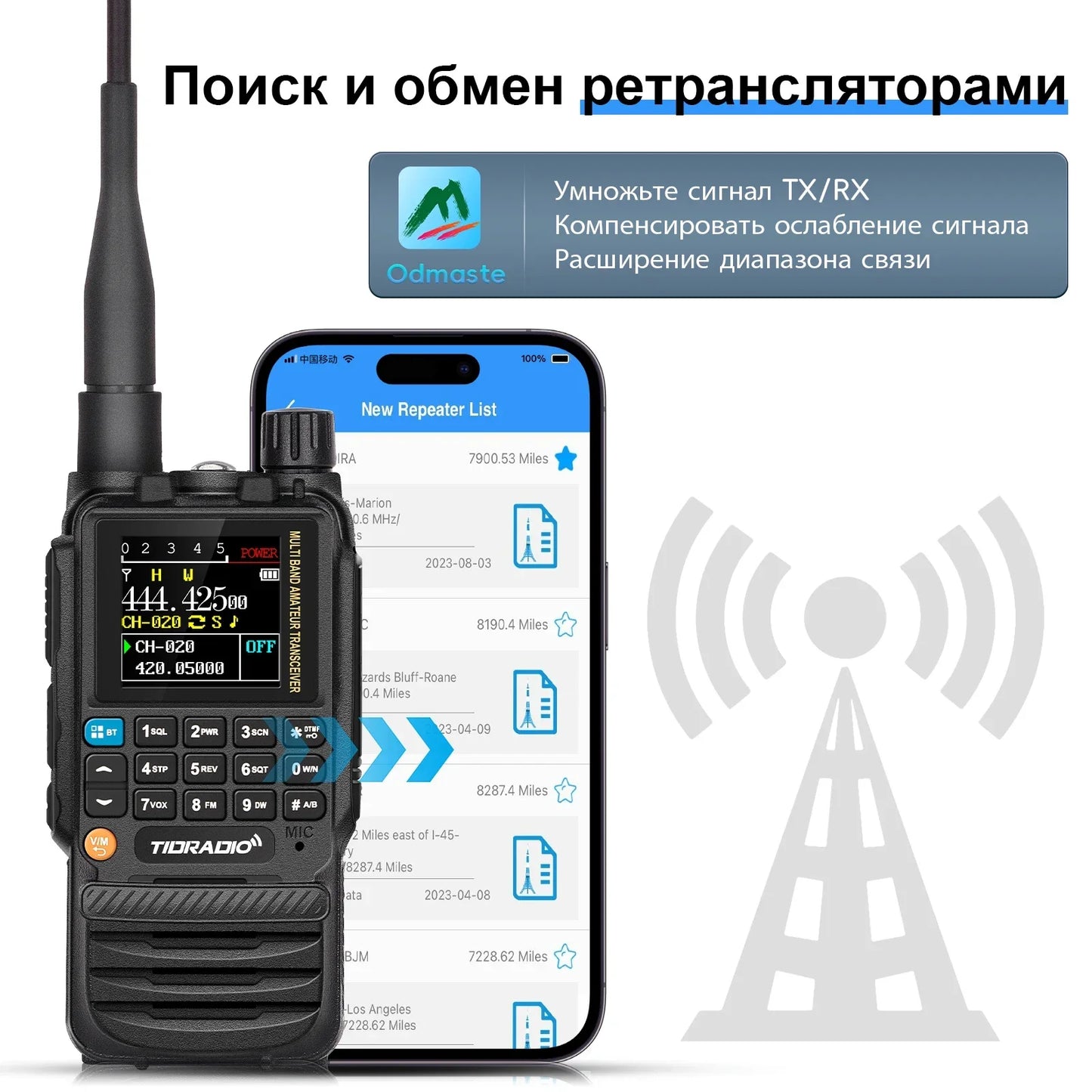 TIDRADIO H3 Professional Walkie Talkie Phone Dual PTT Air Band Long Range Radio APP USB Type-C Cable Programming HAM GMRS