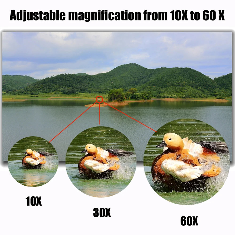 Borwolf 10-380X100 High Magnification Long Range Zoom 10-60 Times Hunting Telescope Binoculars HD Professiona Zoom