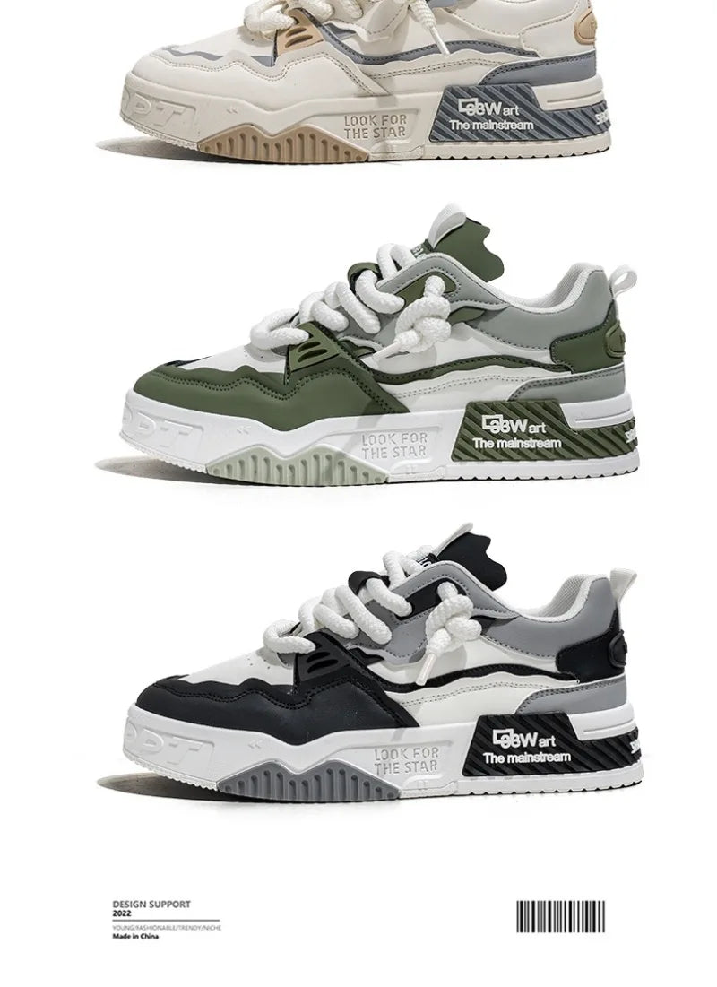 Fashion Men's Sneakers 2024 New Casual Shoes Lace Up Sport Running Shoes Platform Vulcanized Shoe Training Shoes Tenis Masculino