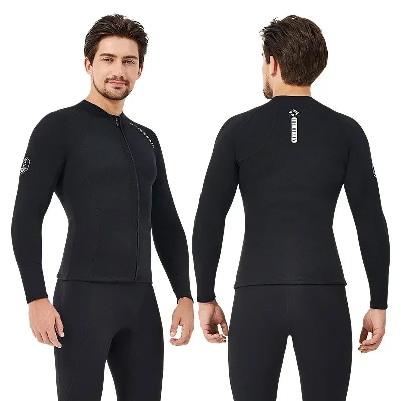 Wetsuit Jacket 2mm Neoprene Pant for Men Women Tops Long Sleeve Black Grey For Kayak,Skin Dive, Surfing Suit,  Diving Gear