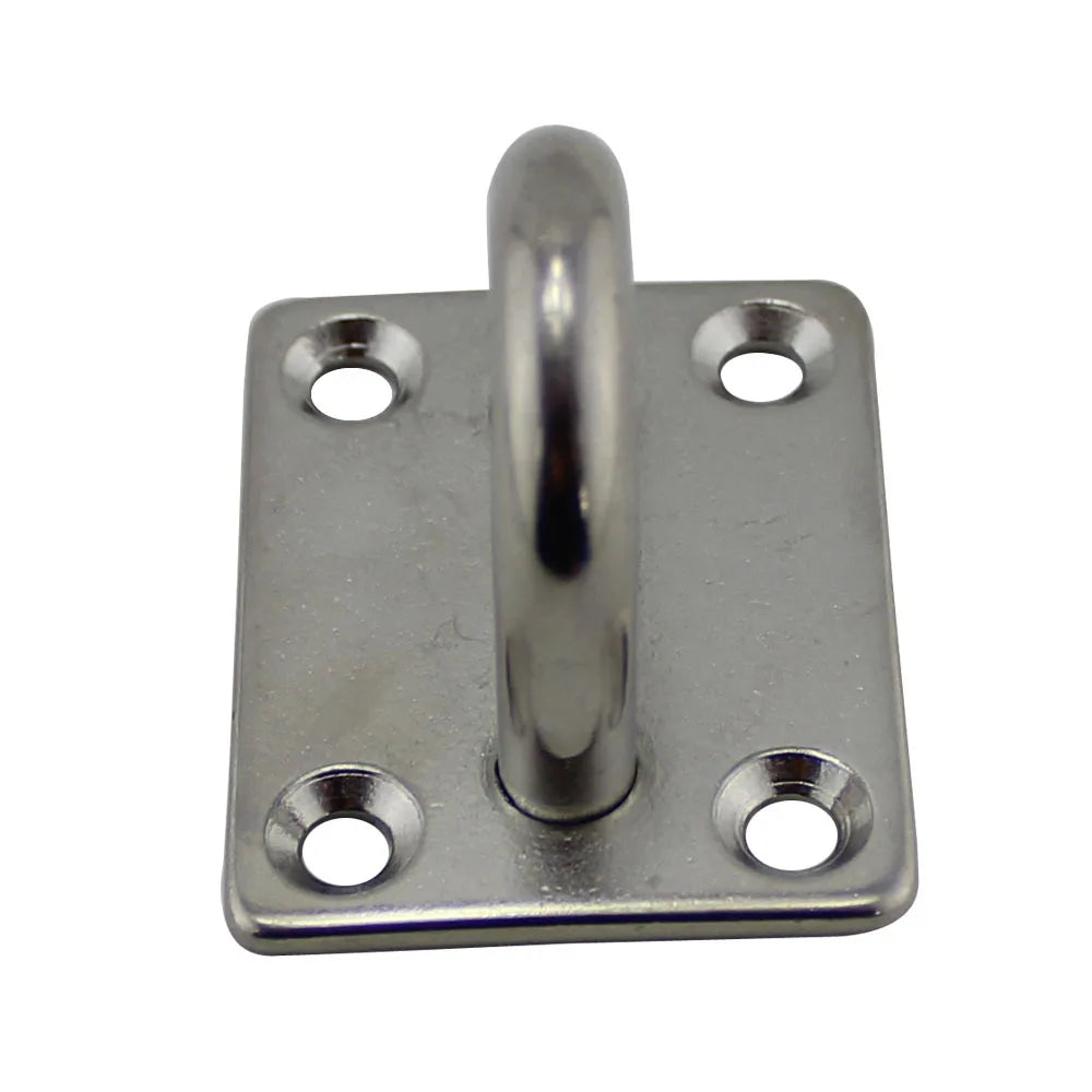 1pc 316 Stainless Steel Square Pad Eye Plate Hook 5mm/6mm/8mm Hanger Heavy Duty Ceiling Wall Boating Yacht Shade Sailing Marine