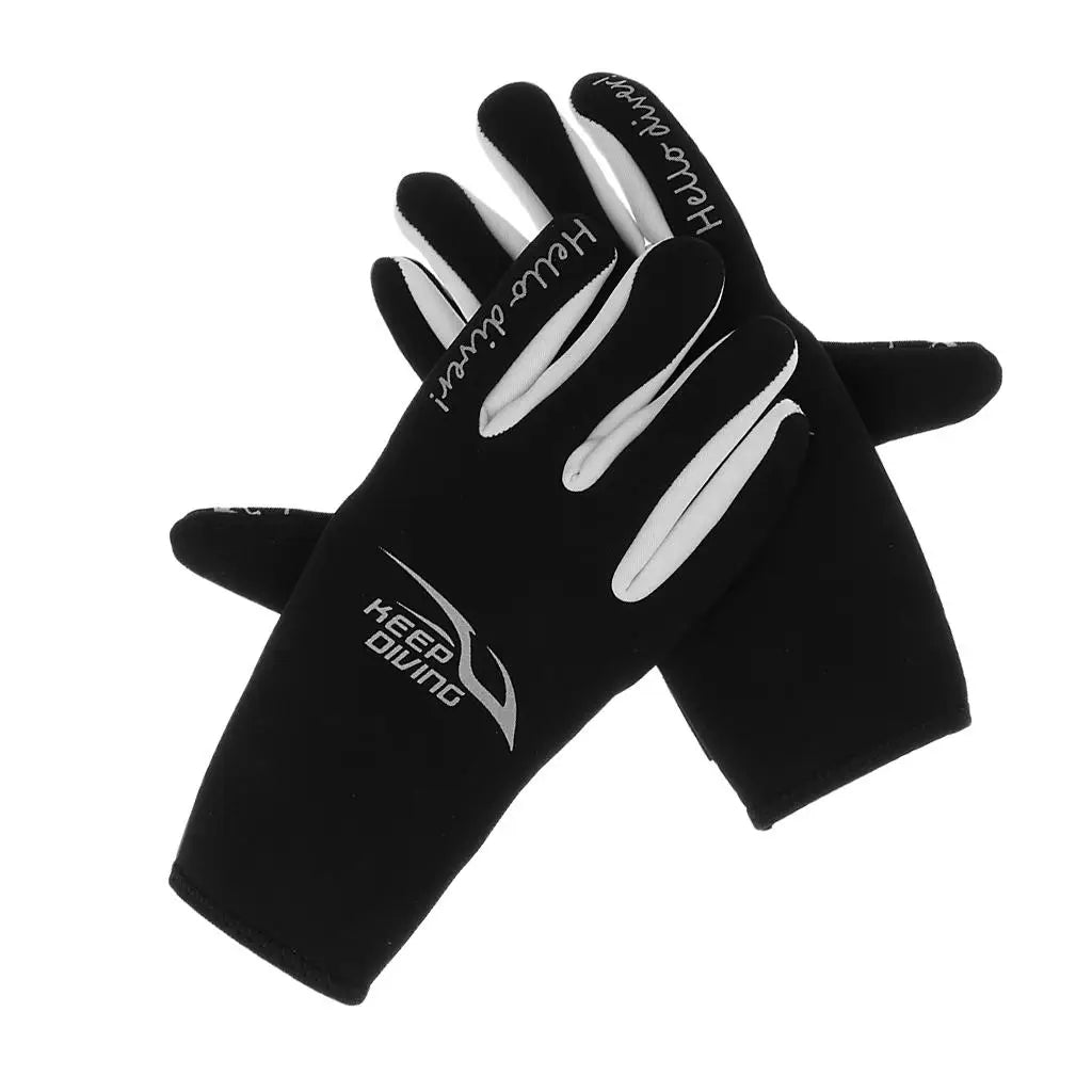 Unisex Premium 3mm Neoprene Wetsuit Gloves Scuba Diving Swimming Surfing Snorkeling Kayaking Gloves - Black - S