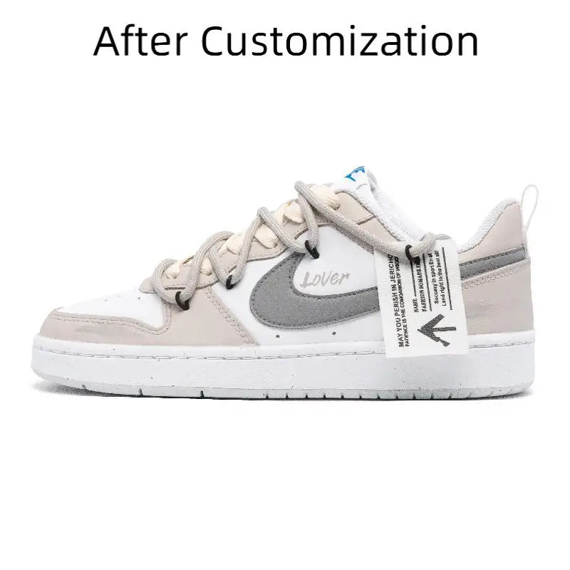 【Customize】Nike Court Borough Skateboarding Shoes Women's Sneakers shoes BQ5448-123