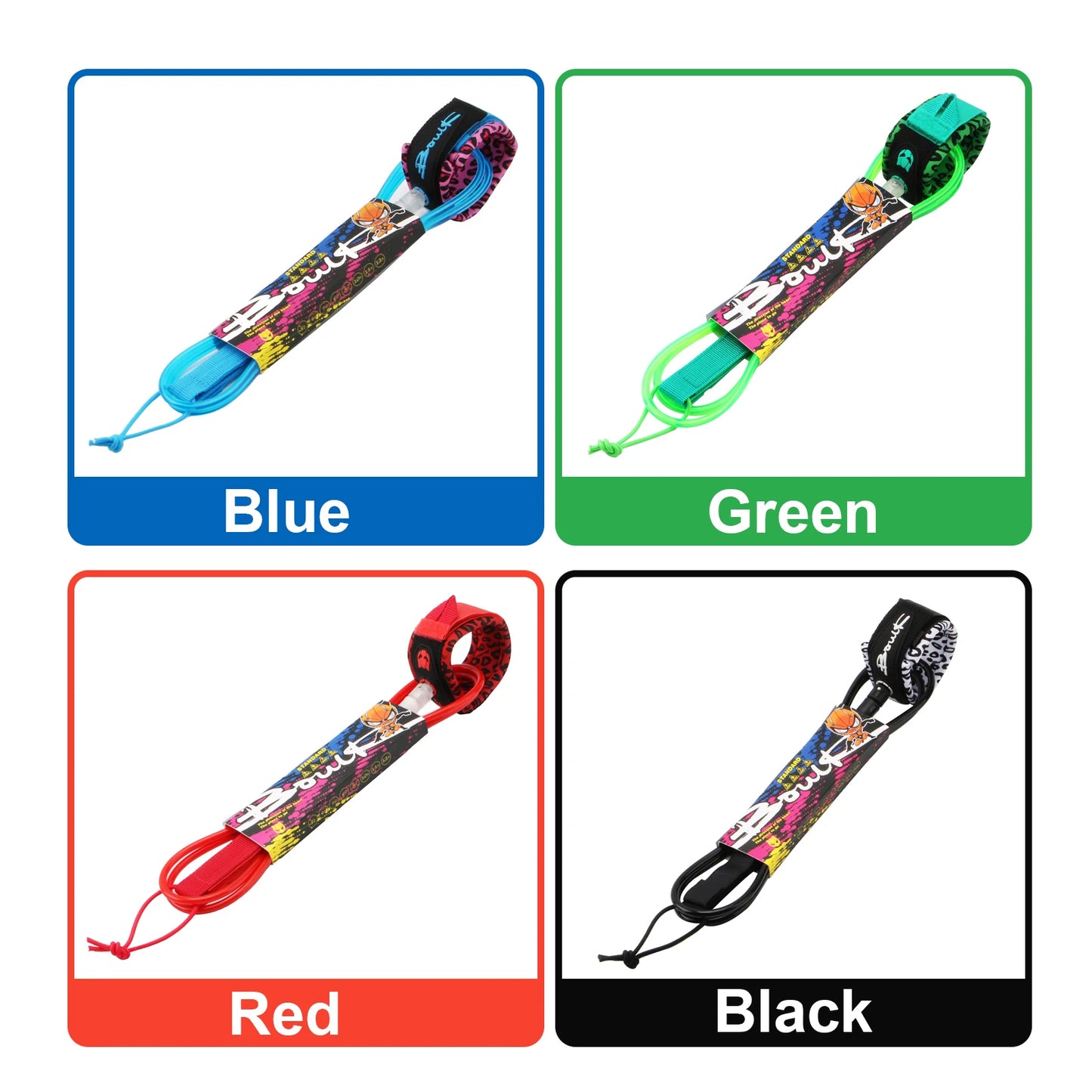 7mm Thick 6ft/8ft Longboard Foot Rope Surfing Leash Surfboard Foot Leash TPU Stainless Swivels Surfboard Leash Surf Leg Rope