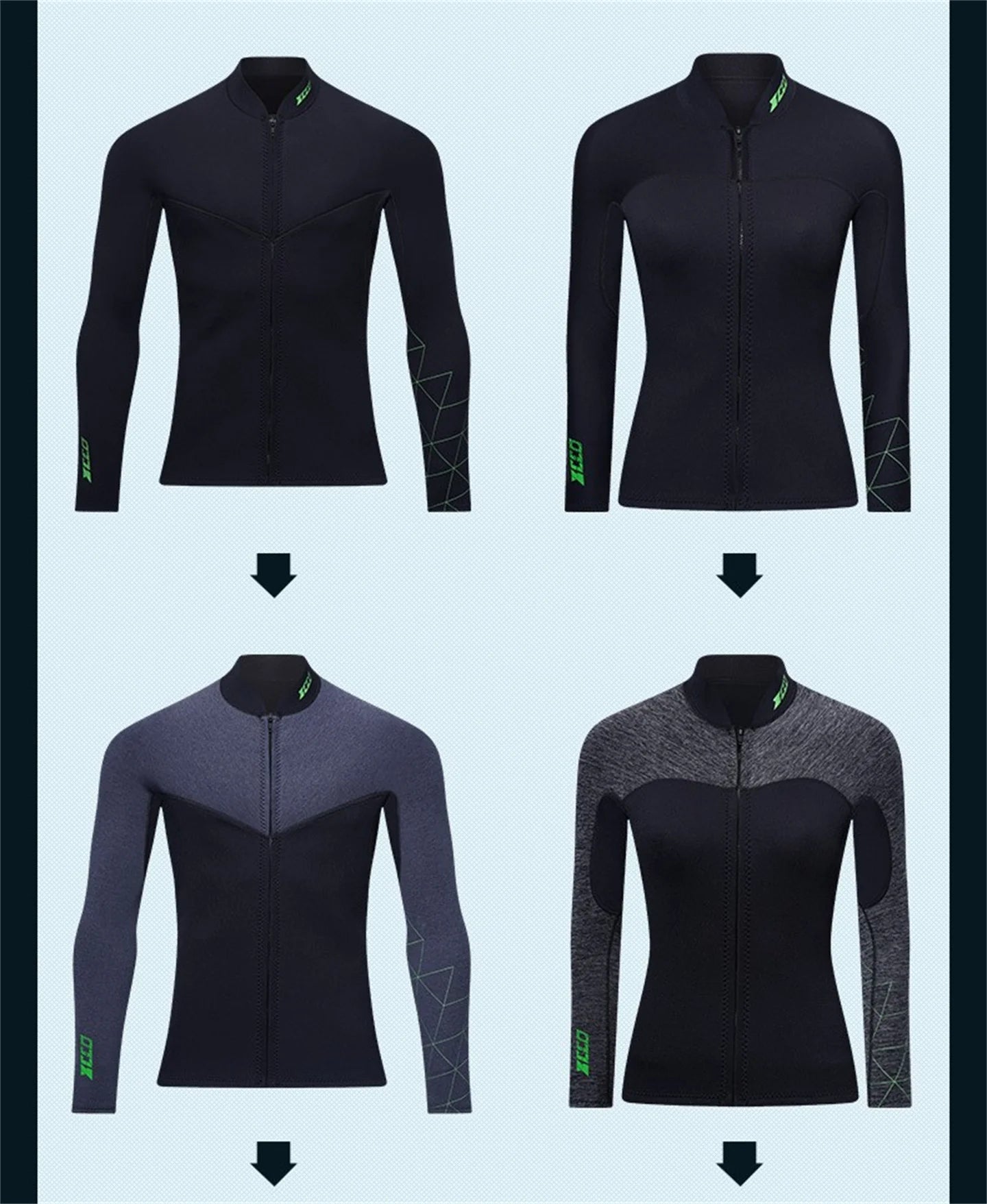 Men Women Wetsuit Surf Suit Pant Top 3mm Neopreno Scuba Diving Suit Kitesurf Swimwear Underwater Fishing Spearfishing Wet Suit