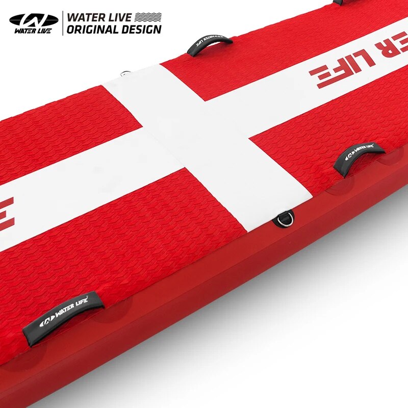 WATERLIVE RESCUE Paddle Board 12'x32"x6" Red Water Rescue SUP Surfboard 12.2kg Professional Survival Inflation Surfboard