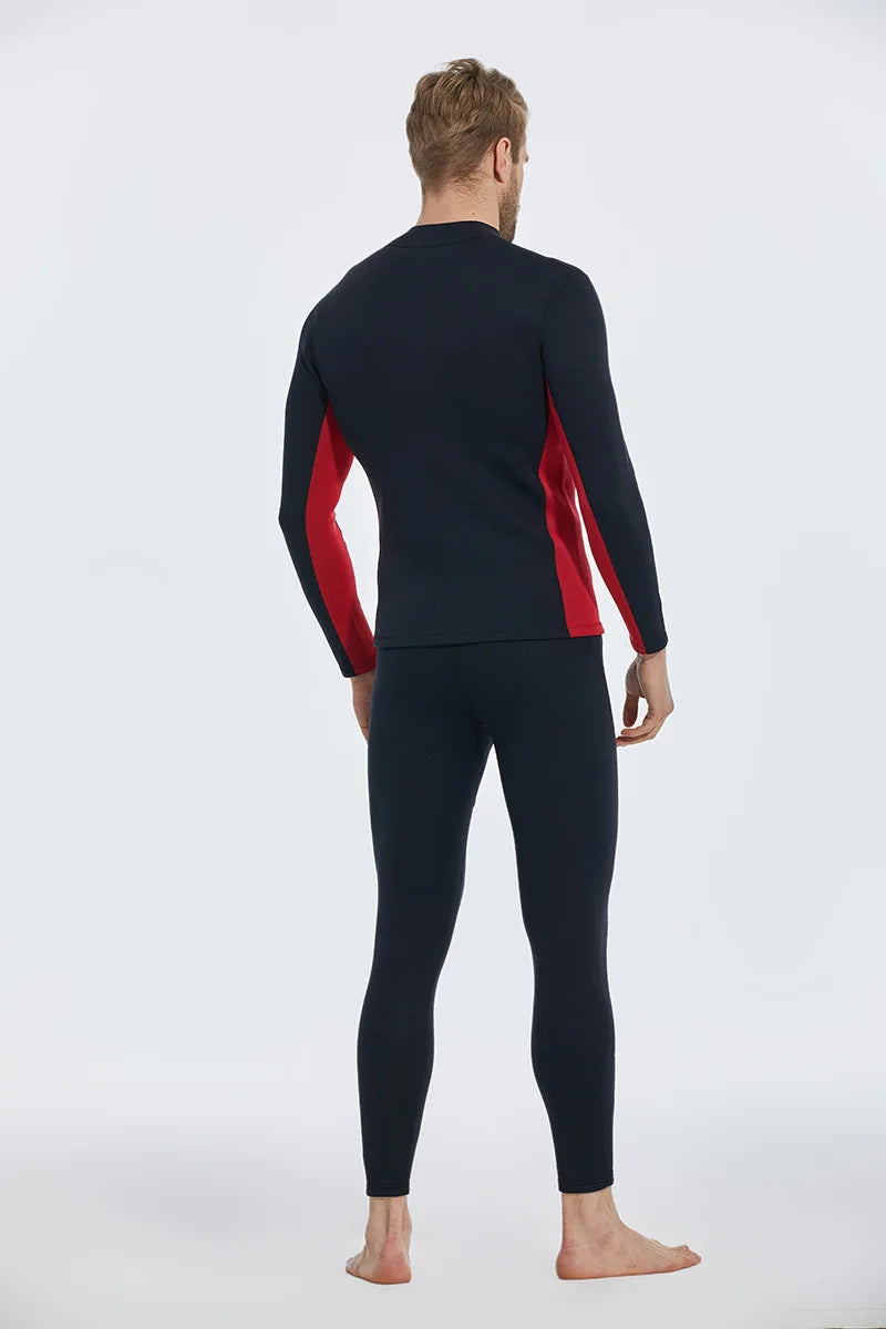 2MM Neoprene Diving Top Split Wetsuit Jacket Men's Water Sports Swimming Snorkeling Surfing Warm Wetsuit Top