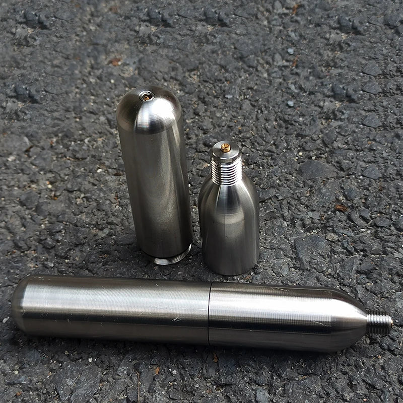 304 Stainless Steel Cylinder 33g CO2 Cartridge Refillable Inflatable Life Vest Scuba Ski Lifesaving Home Sodastream Water Beer